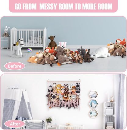 Stuffed Animal Net or Hammock Large Corner Wall Hanging for Storage Toys