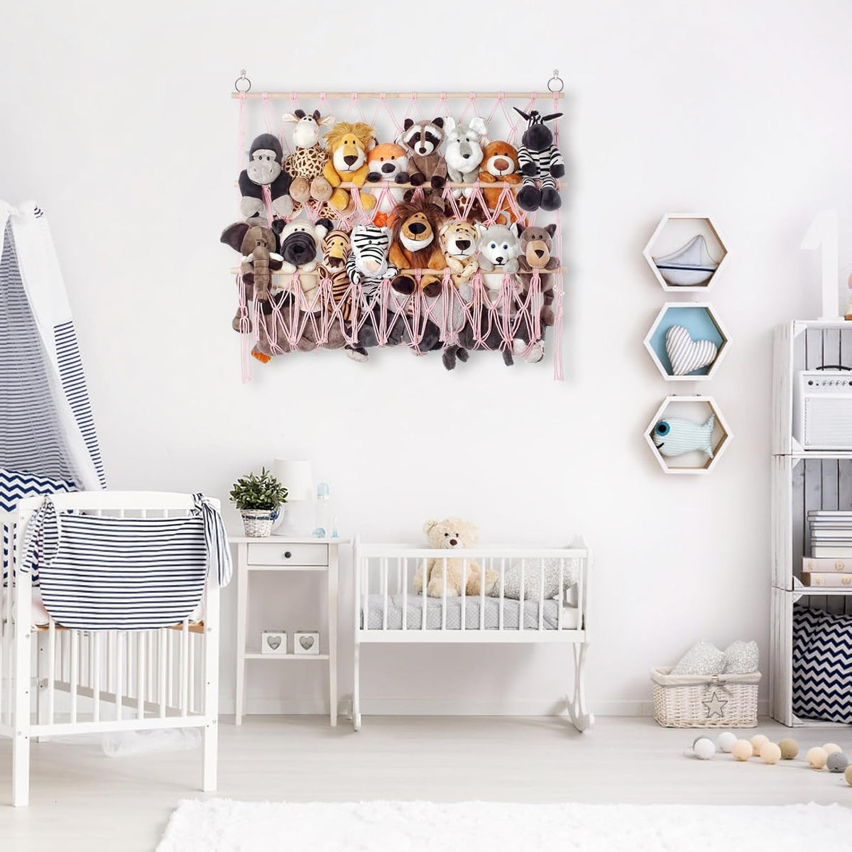 Stuffed Animal Net or Hammock Large Corner Wall Hanging for Storage Toys