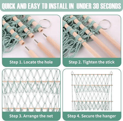 Stuffed Animal Net or Hammock Large Corner Wall Hanging for Storage Toys