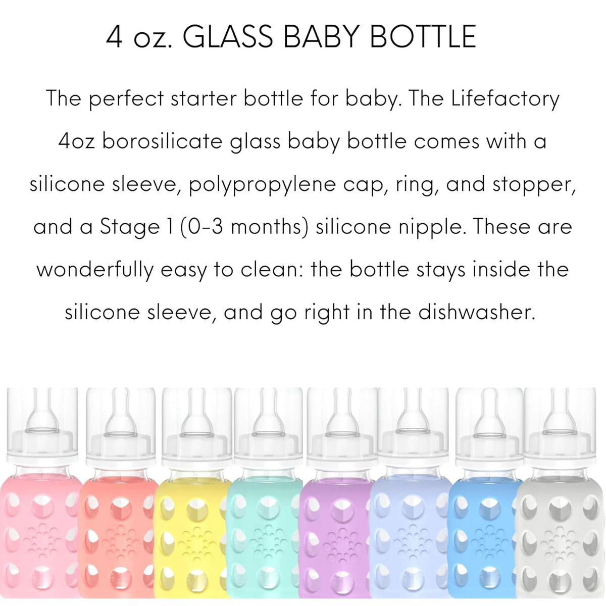 Glass Baby Bottle BPA Free | Protective Silicone Sleeve | 9 oz Pack of 2 | Mango, Kale - Colors B