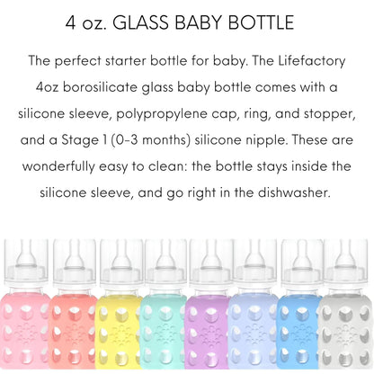Glass Baby Bottle BPA Free | Protective Silicone Sleeve | 9 oz Pack of 2 | Mango, Kale - Colors B