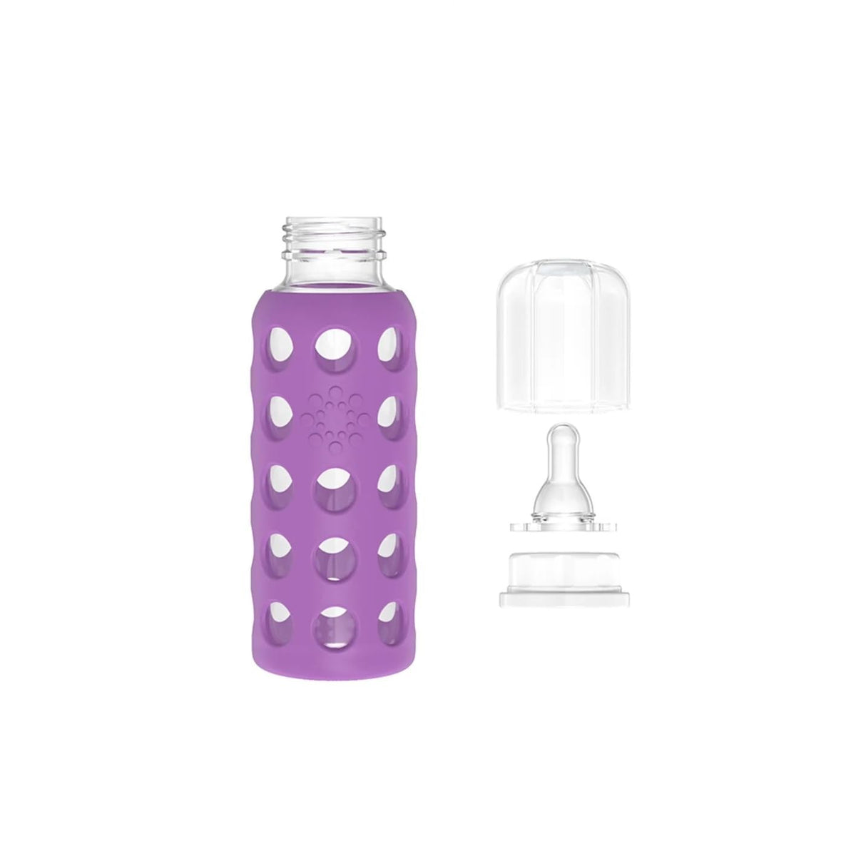 Glass Baby Bottle BPA Free | Protective Silicone Sleeve | 9 oz Pack of 2 | Mango, Kale - Colors B