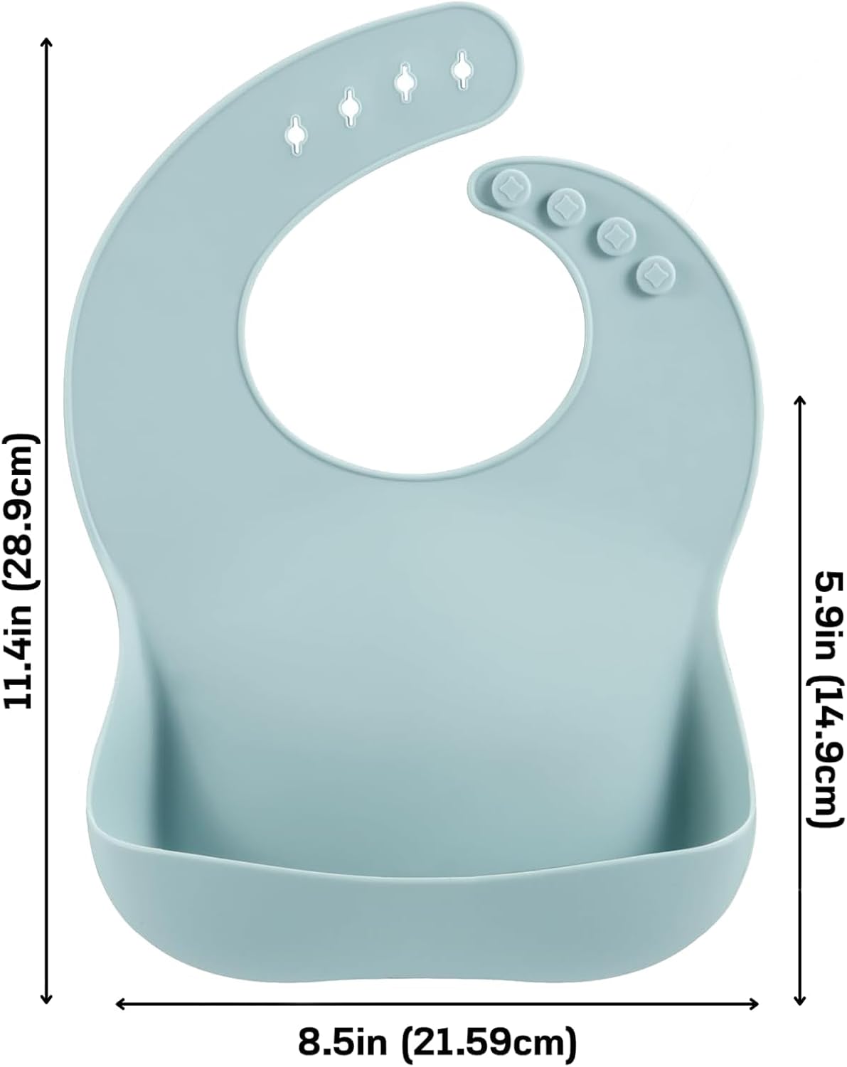 Set of 3 Silicone Baby Bibs Waterproof, Soft, Unisex, 10-72 Months