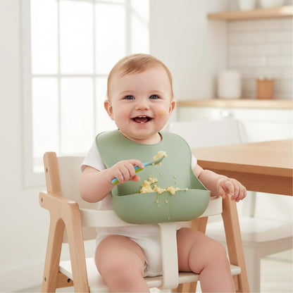 Set of 3 Silicone Baby Bibs Waterproof, Soft, Unisex, 10-72 Months