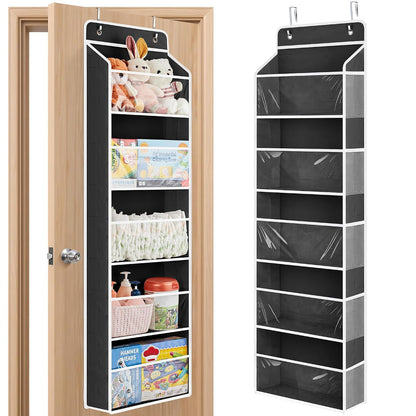 Over The Door Toy Storage Organizer w/Clear Window, Beige