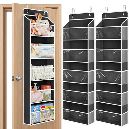 Over The Door Toy Storage Organizer w/Clear Window, Beige