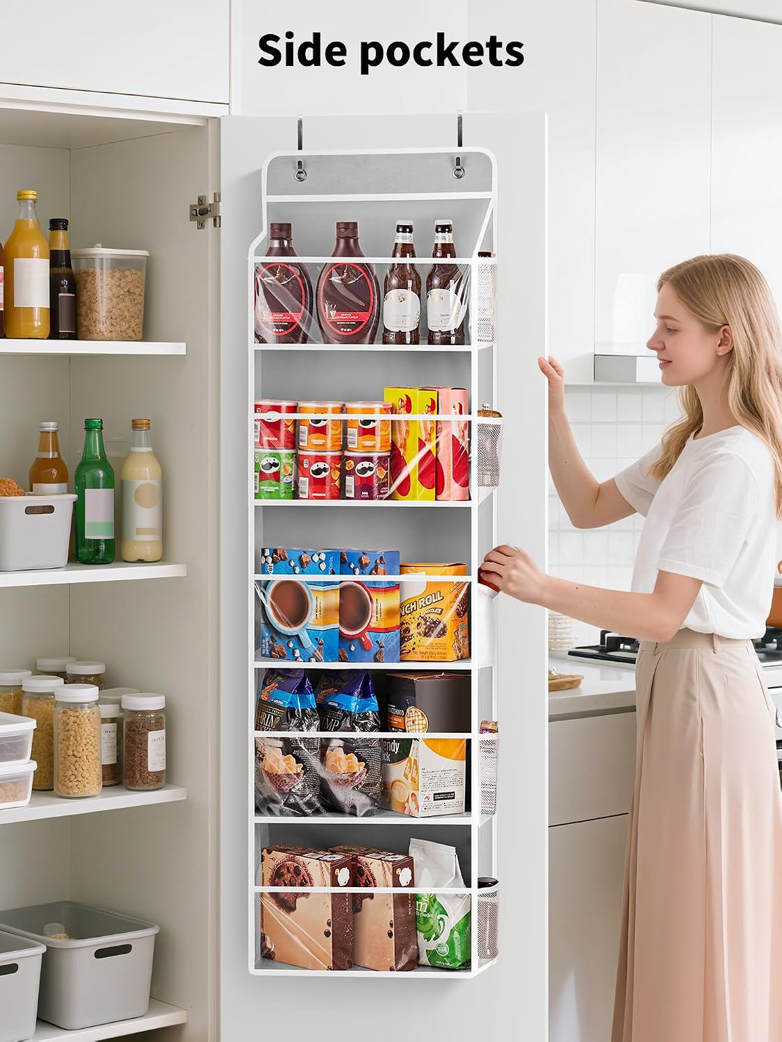Over The Door Toy Storage Organizer w/Clear Window, Beige