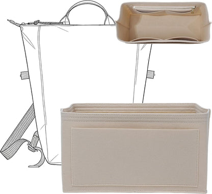 Felt Purse Organizer Insert for Longchamp Le Pliage Large, Beige