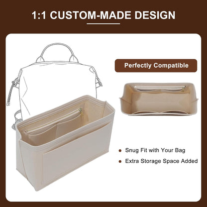 Felt Purse Organizer Insert for Longchamp Le Pliage Large, Beige