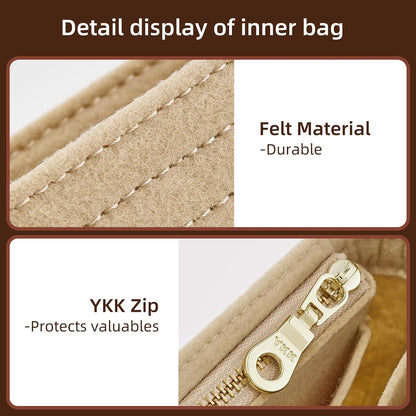 Felt Purse Organizer Insert for Longchamp Le Pliage Large, Beige