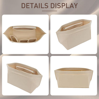 Felt Purse Organizer Insert for Longchamp Le Pliage Large, Beige