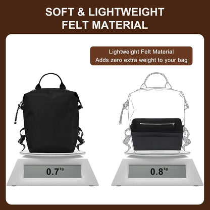 Felt Purse Organizer Insert for Longchamp Le Pliage Large, Beige