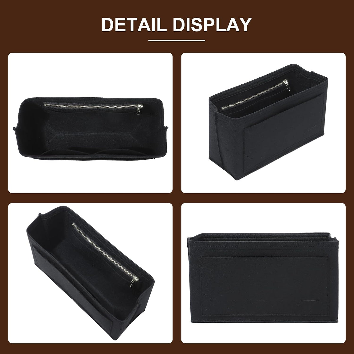 Felt Purse Organizer Insert for Longchamp Le Pliage Large, Beige
