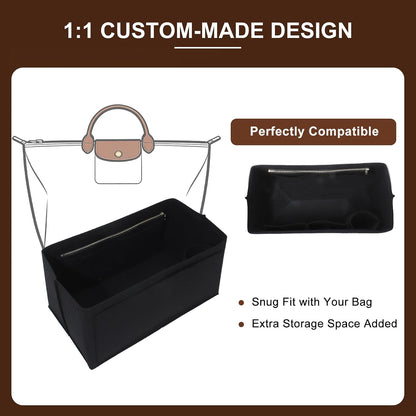 Felt Purse Organizer Insert for Longchamp Le Pliage Large, Beige
