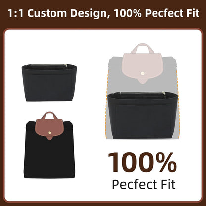Felt Purse Organizer Insert for Longchamp Le Pliage Large, Beige