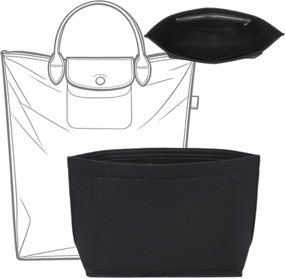 Felt Purse Organizer Insert for Longchamp Le Pliage Large, Beige