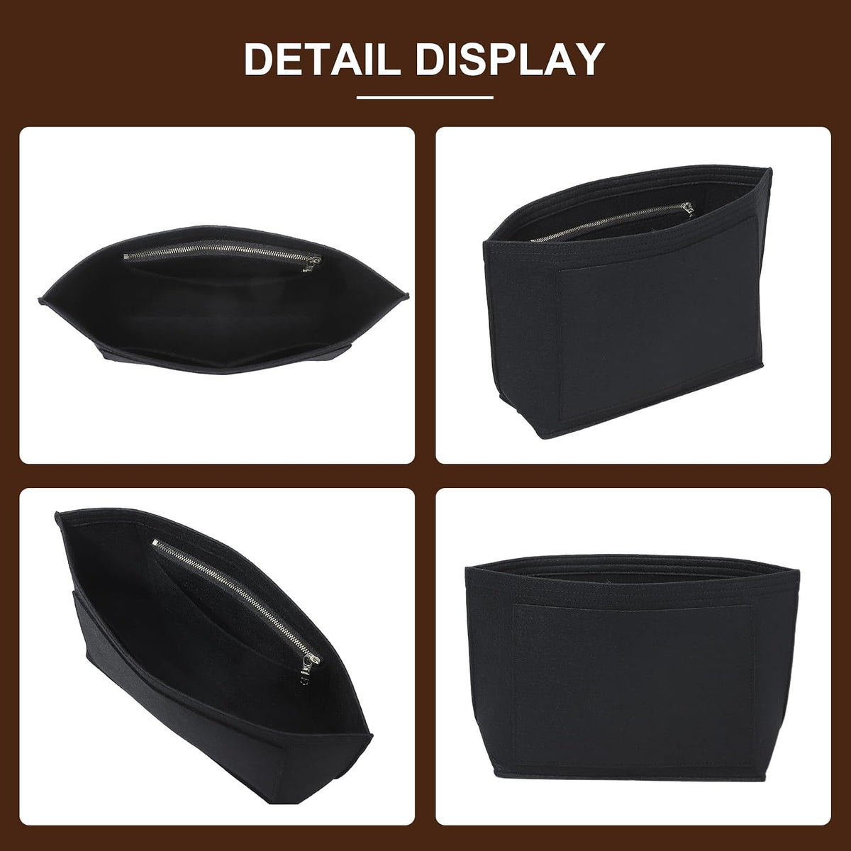 Felt Purse Organizer Insert for Longchamp Le Pliage Large, Beige