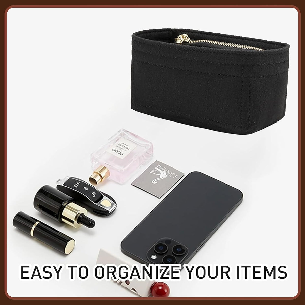Felt Purse Organizer Insert for Longchamp Le Pliage Large, Beige