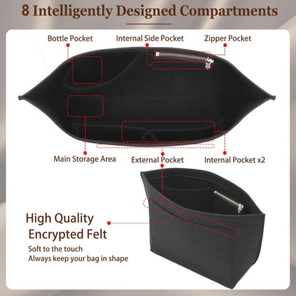 Felt Purse Organizer Insert for Longchamp Le Pliage Large, Beige