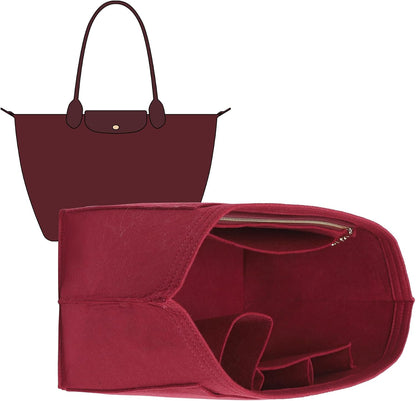 Felt Purse Organizer Insert for Longchamp Le Pliage Large, Beige