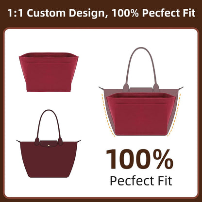 Felt Purse Organizer Insert for Longchamp Le Pliage Large, Beige