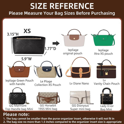 Felt Purse Organizer Insert for Longchamp Le Pliage Large, Beige