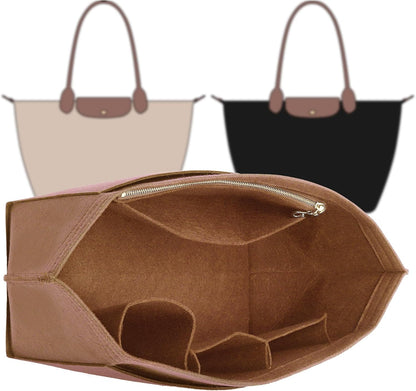 Felt Purse Organizer Insert for Longchamp Le Pliage Large, Beige