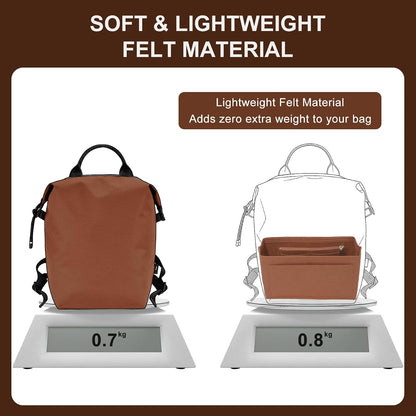 Felt Purse Organizer Insert for Longchamp Le Pliage Large, Beige