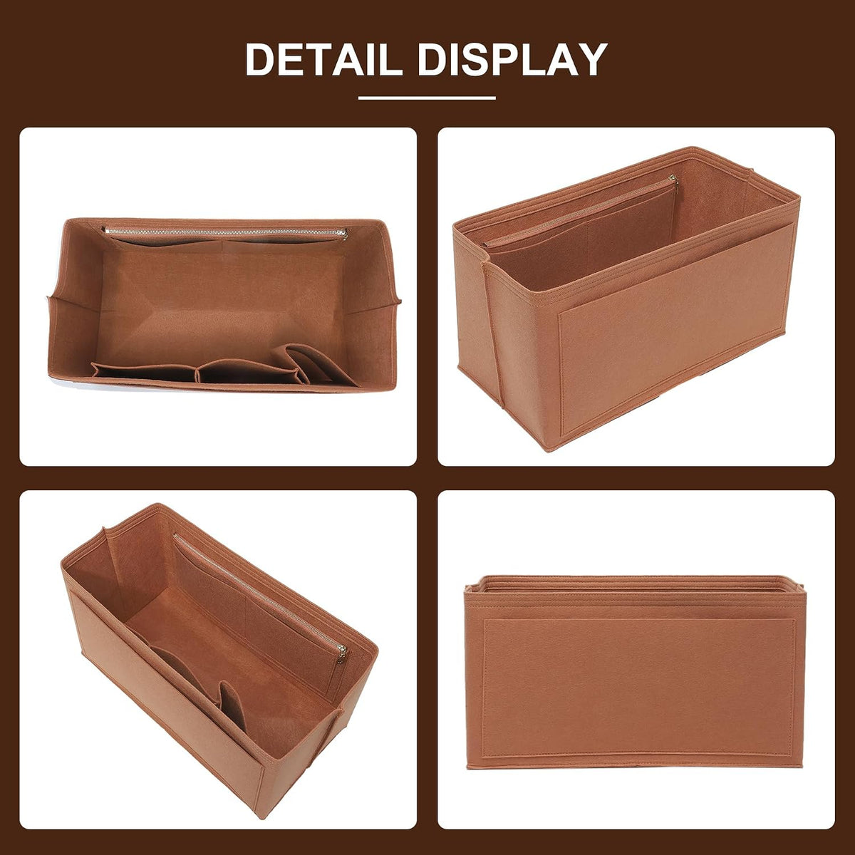 Felt Purse Organizer Insert for Longchamp Le Pliage Large, Beige