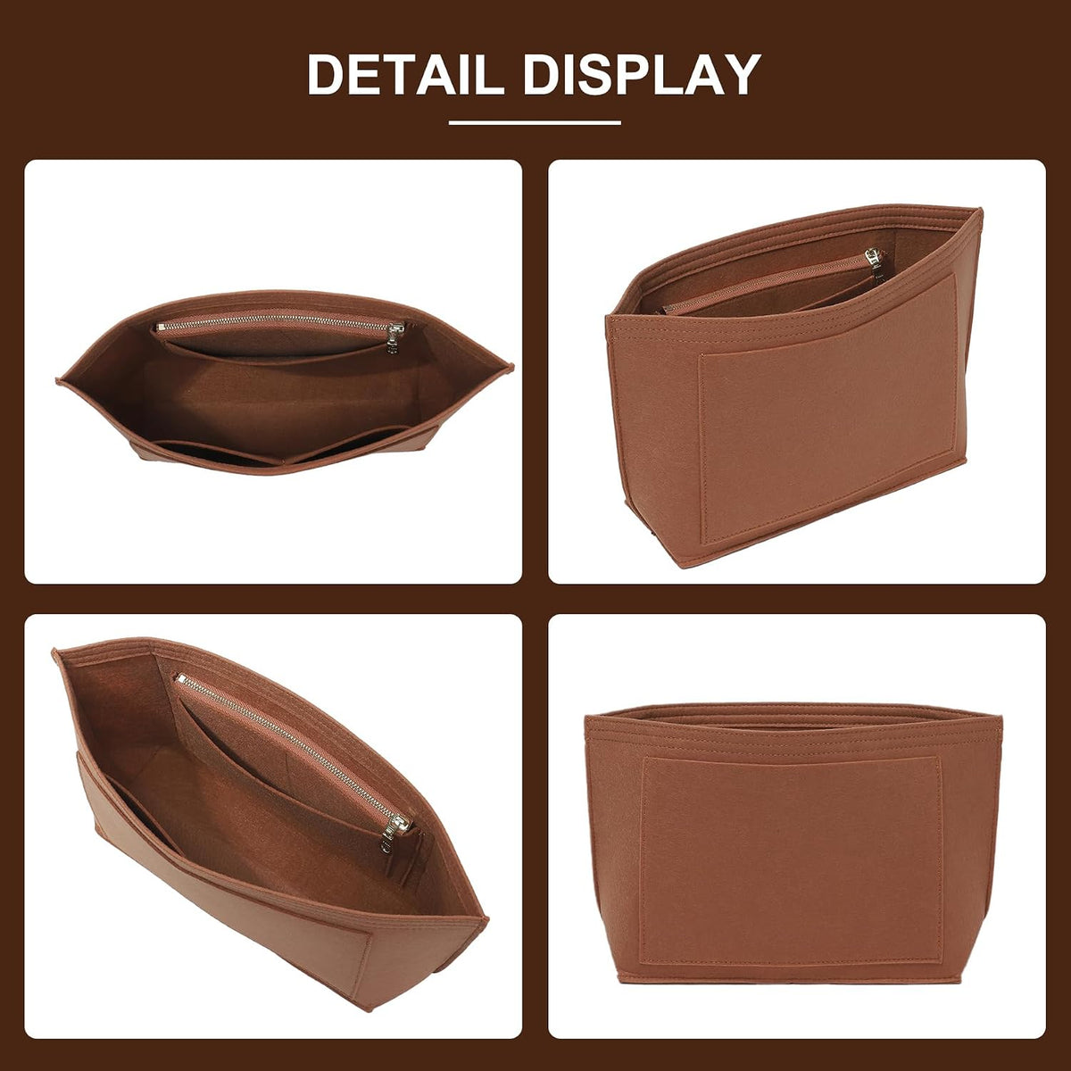 Felt Purse Organizer Insert for Longchamp Le Pliage Large, Beige