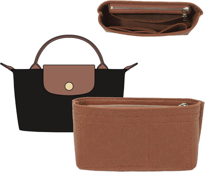 Felt Purse Organizer Insert for Longchamp Le Pliage Large, Beige