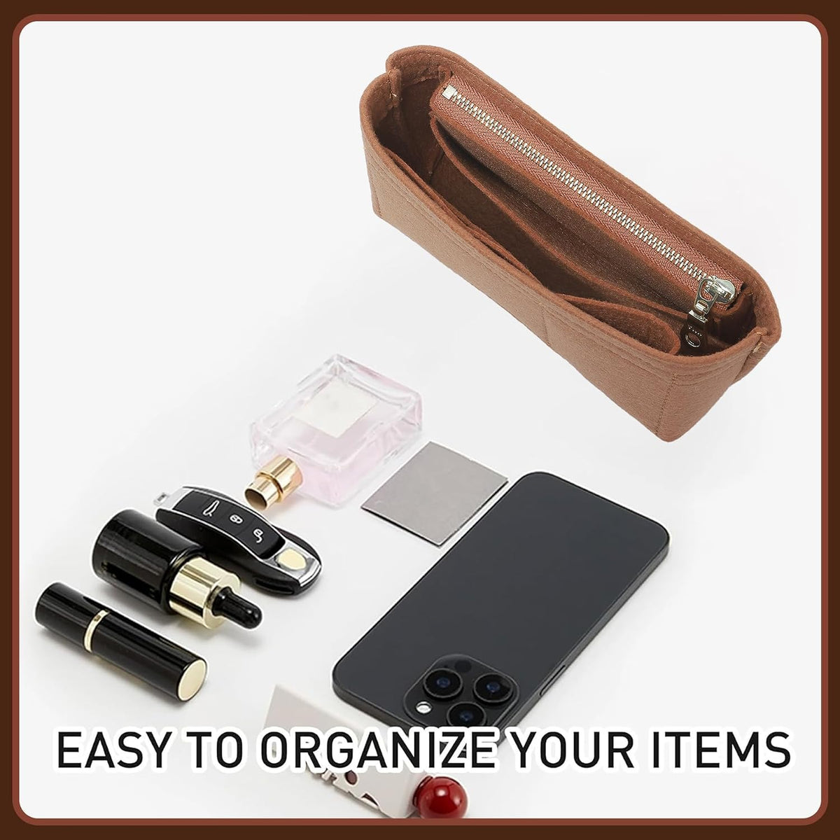 Felt Purse Organizer Insert for Longchamp Le Pliage Large, Beige