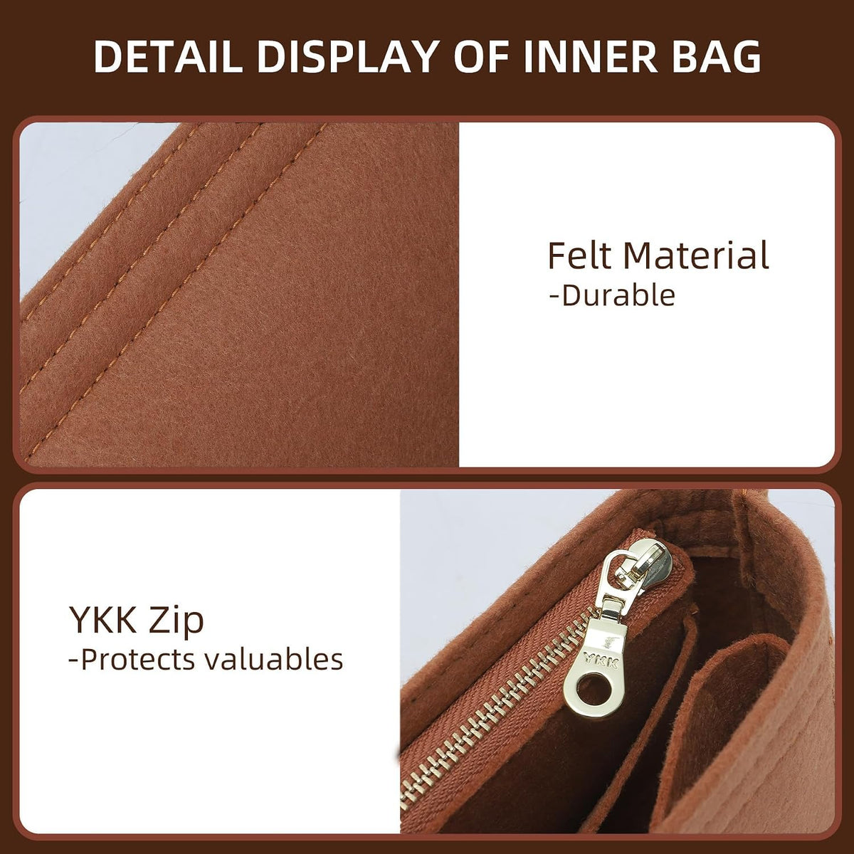 Felt Purse Organizer Insert for Longchamp Le Pliage Large, Beige