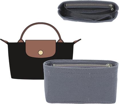 Felt Purse Organizer Insert for Longchamp Le Pliage Large, Beige