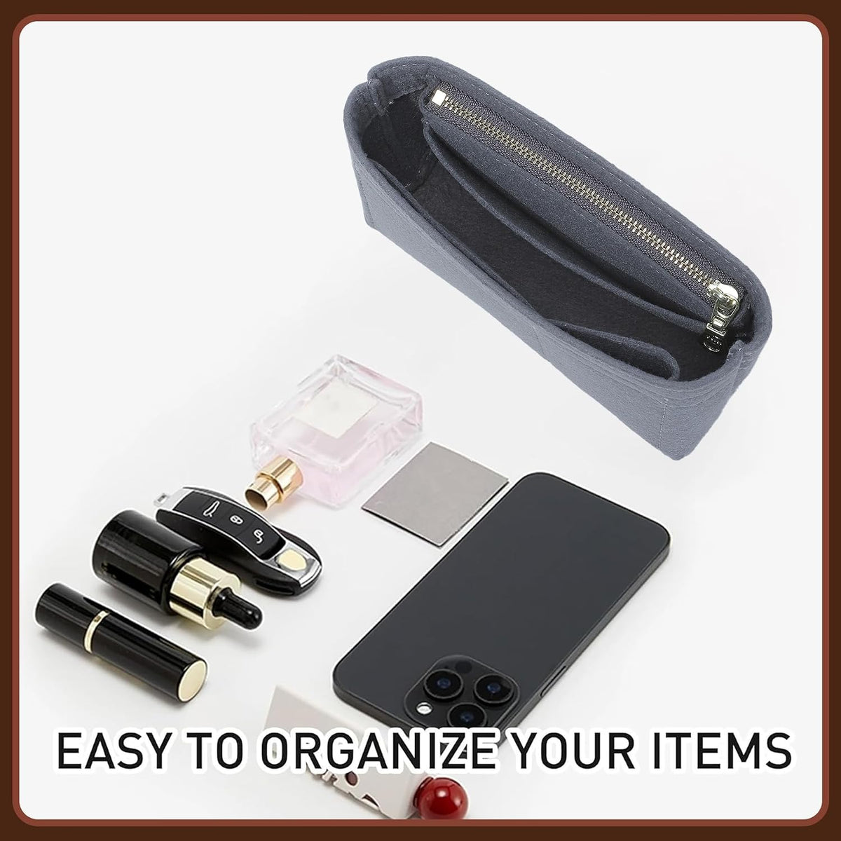 Felt Purse Organizer Insert for Longchamp Le Pliage Large, Beige