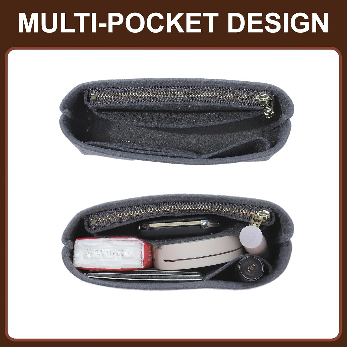 Felt Purse Organizer Insert for Longchamp Le Pliage Large, Beige