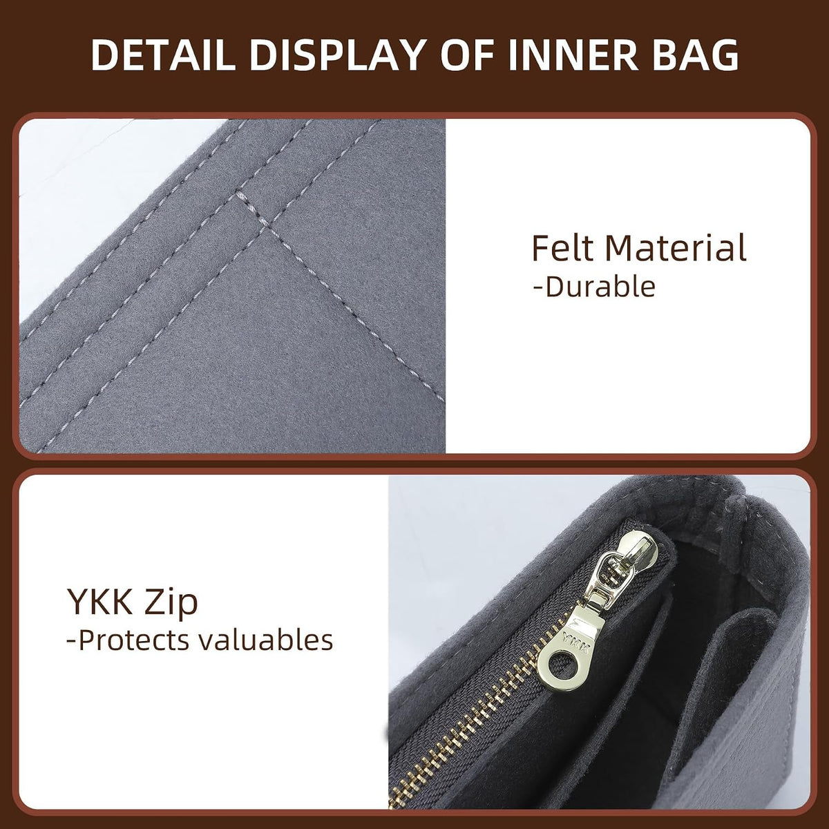 Felt Purse Organizer Insert for Longchamp Le Pliage Large, Beige
