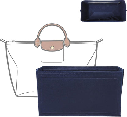 Felt Purse Organizer Insert for Longchamp Le Pliage Large, Beige