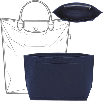 Felt Purse Organizer Insert for Longchamp Le Pliage Large, Beige