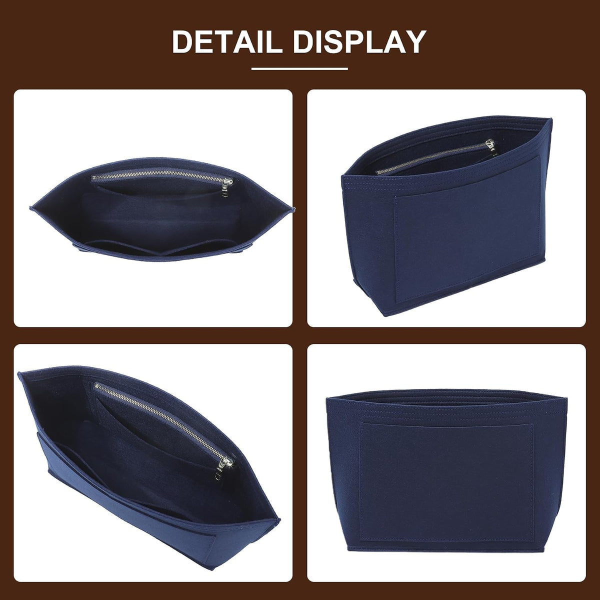 Felt Purse Organizer Insert for Longchamp Le Pliage Large, Beige