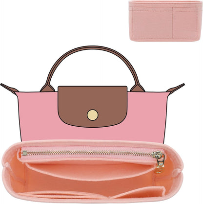 Felt Purse Organizer Insert for Longchamp Le Pliage Large, Beige