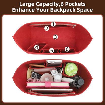 Felt Purse Organizer Insert for Longchamp Le Pliage Large, Beige