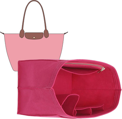 Felt Purse Organizer Insert for Longchamp Le Pliage Large, Beige