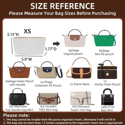 Felt Purse Organizer Insert for Longchamp Le Pliage Large, Beige