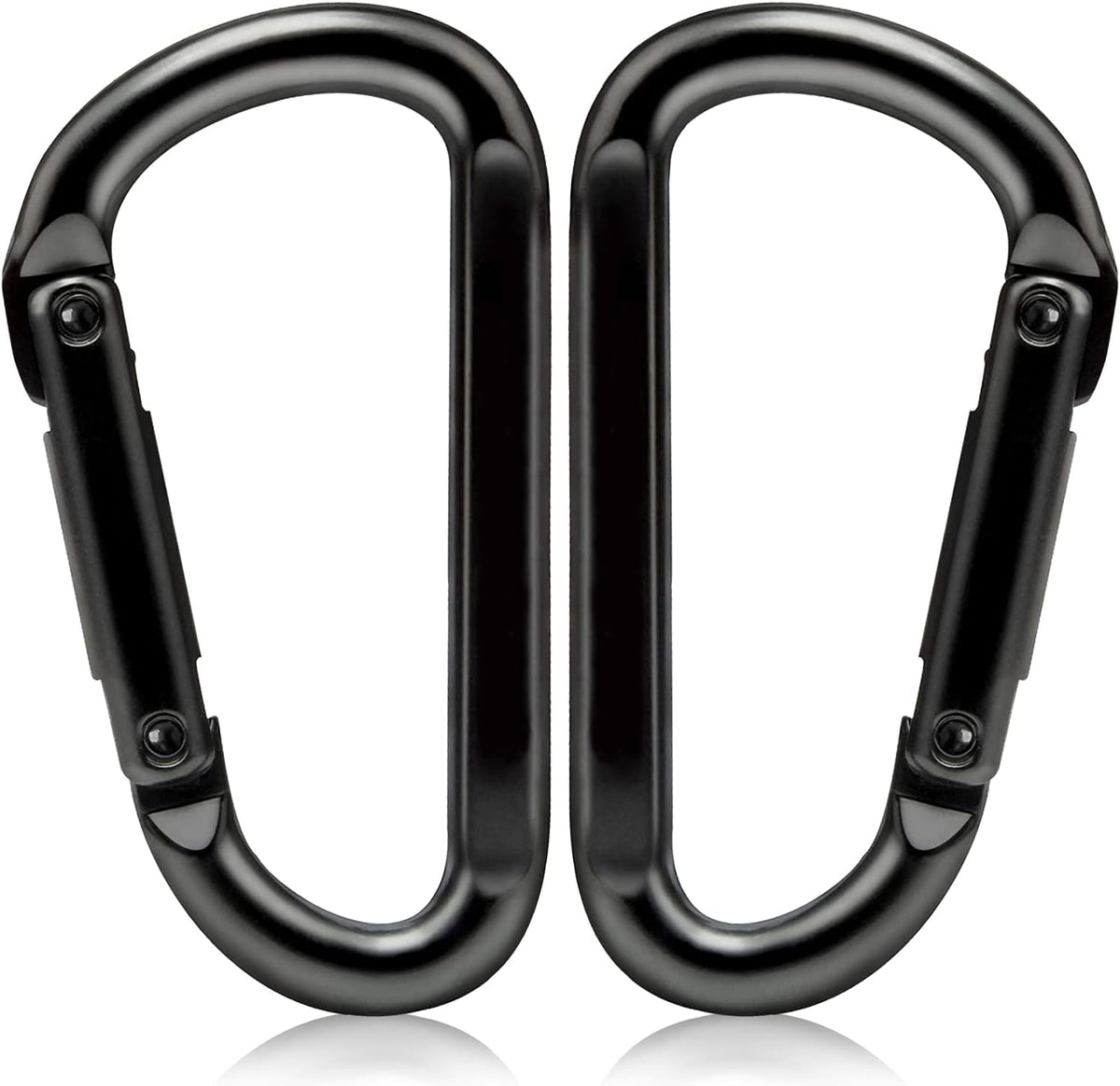 Heavy Duty Carabiner Clips, 860lbs - 3" Iron Carabiners for Keys, Gym, Camping, Hiking Accessories - D-Ring Keychain Hooks for Hammocks, Backpacks, Outdoor Gear