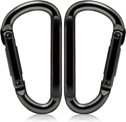 Heavy Duty Carabiner Clips, 860lbs - 3" Iron Carabiners for Keys, Gym, Camping, Hiking Accessories - D-Ring Keychain Hooks for Hammocks, Backpacks, Outdoor Gear