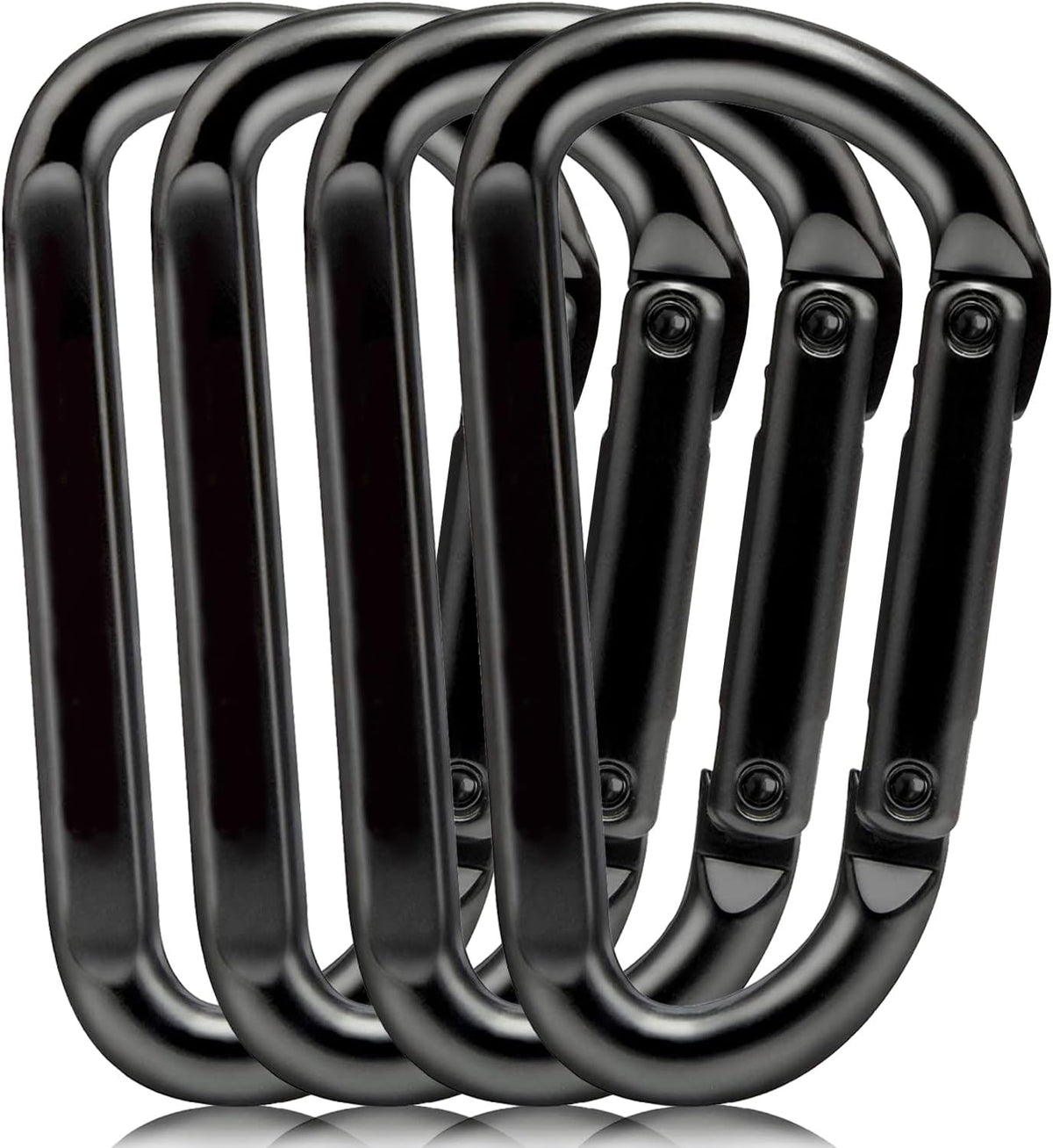 Heavy Duty Carabiner Clips, 860lbs - 3" Iron Carabiners for Keys, Gym, Camping, Hiking Accessories - D-Ring Keychain Hooks for Hammocks, Backpacks, Outdoor Gear