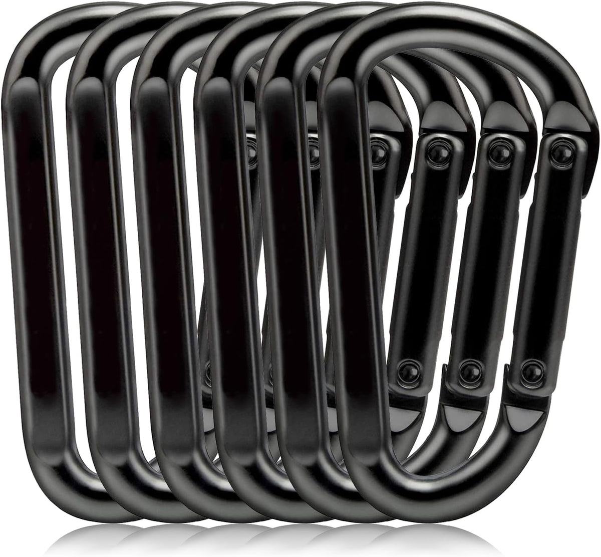 Heavy Duty Carabiner Clips, 860lbs - 3" Iron Carabiners for Keys, Gym, Camping, Hiking Accessories - D-Ring Keychain Hooks for Hammocks, Backpacks, Outdoor Gear
