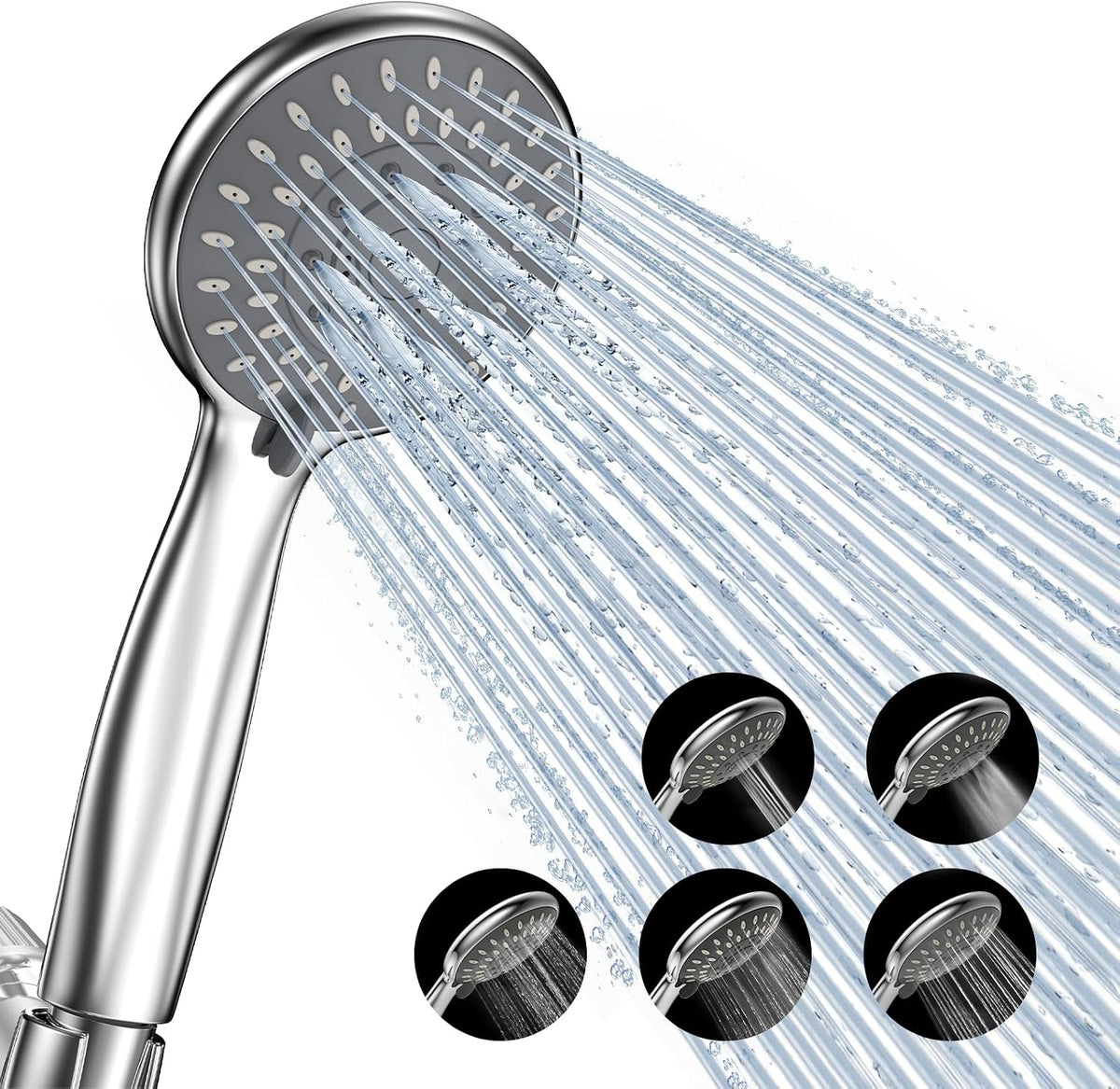 Handheld ShowerHead with High Pressure, Low Pressure Optimized Flow
