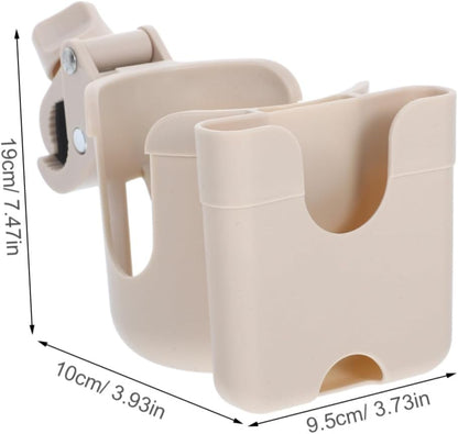 Removable Stroller Cup Holder with Phone Holder and Bottle Organizer Large Capacity Water Bottle Accessories Rack for Bikes Scooters Kayaks Secure Lock for Stability and